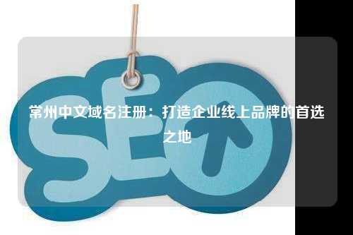 常州中文域名注册：打造企业线上品牌的首选之地
