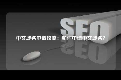 中文域名申请攻略：如何申请中文域名？