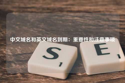 中文域名和英文域名到期：重要性和注意事项